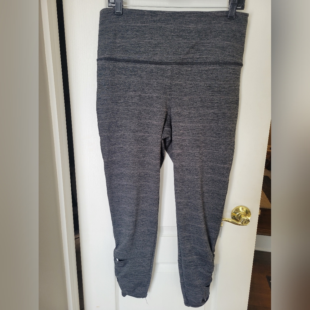 Free People Movement Revolve Cutout Brushed Leggings Heathered Gray Black Large